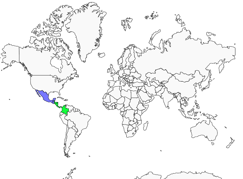 Distribution bare-crowned.antbird