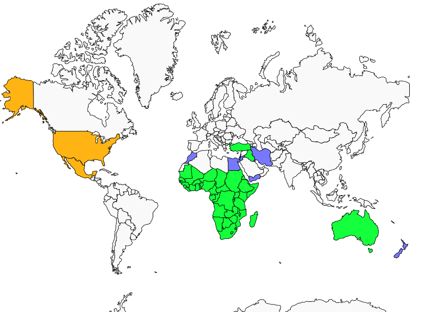 Distribution african.darter
