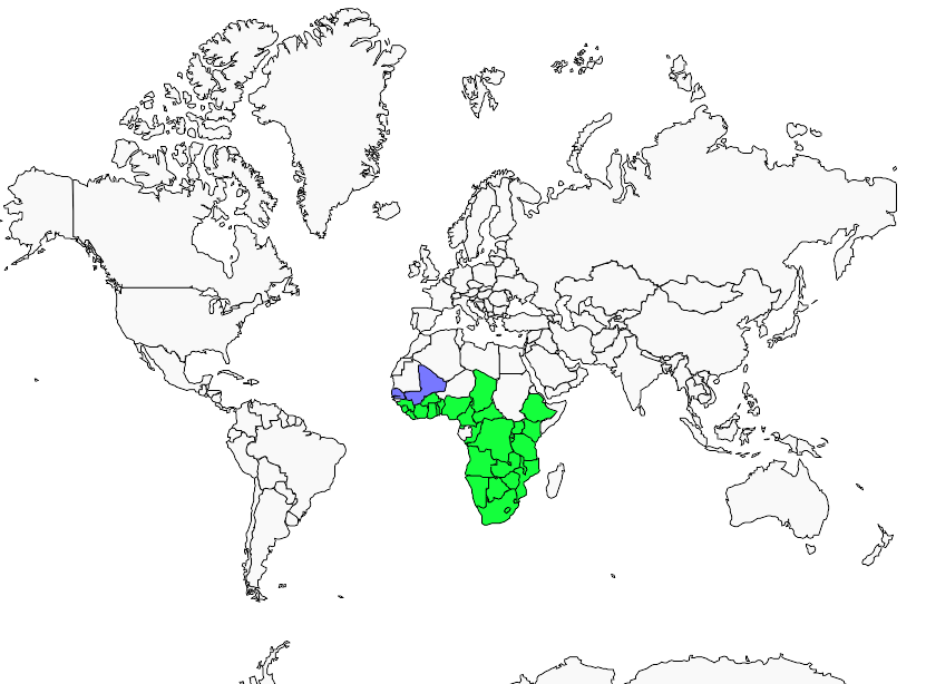 Distribution anomalospize.parasite