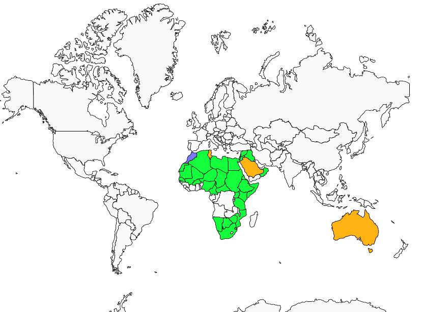Distribution common.ostrich