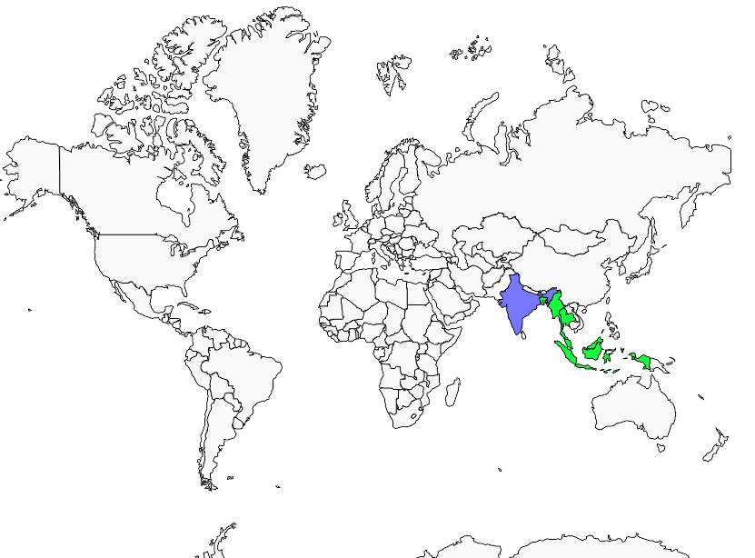 Distribution mangrove.pitta