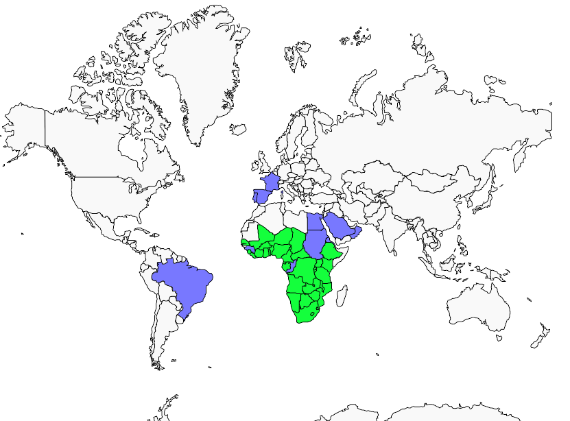 Distribution gallinule.africaine