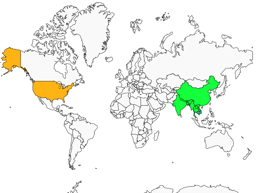 Distribution garrulaxe.a.plastron