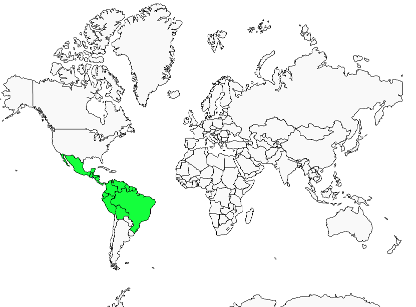Distribution wedge-billed.woodcreeper