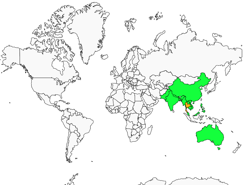Distribution sarus.crane
