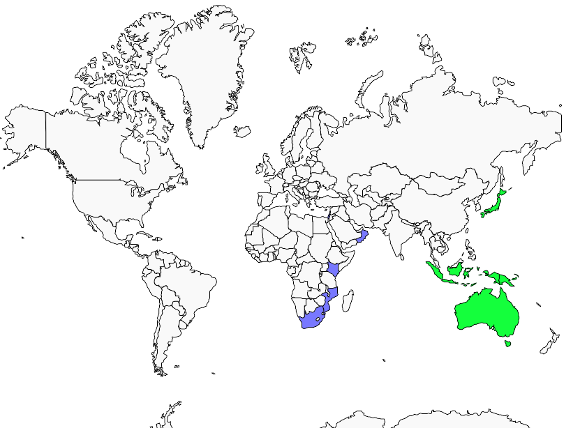 Distribution oceanite.de.matsudaira