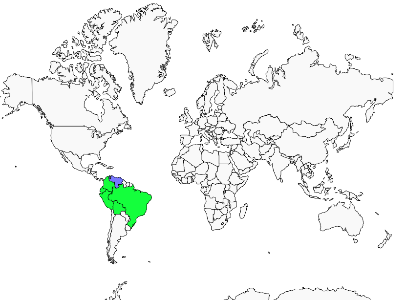 Distribution speckled.chachalaca