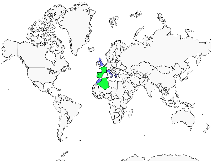 Distribution pie-grieche.meridionale