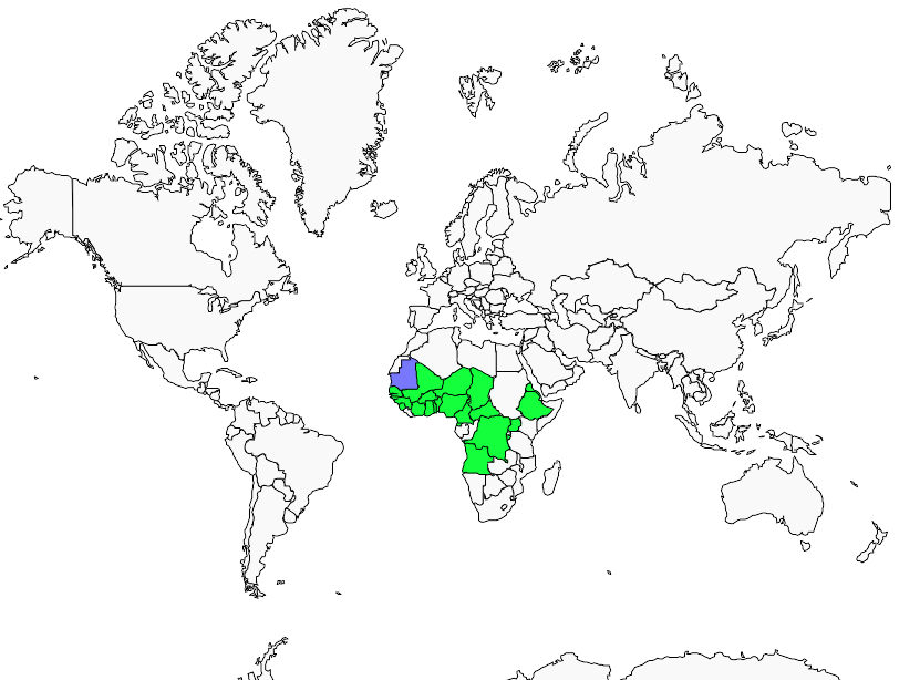 Distribution white-fronted.black.chat