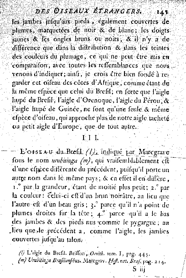 Oiseaux étrangers qui ont rapport aux Aigles et Balbuzards.