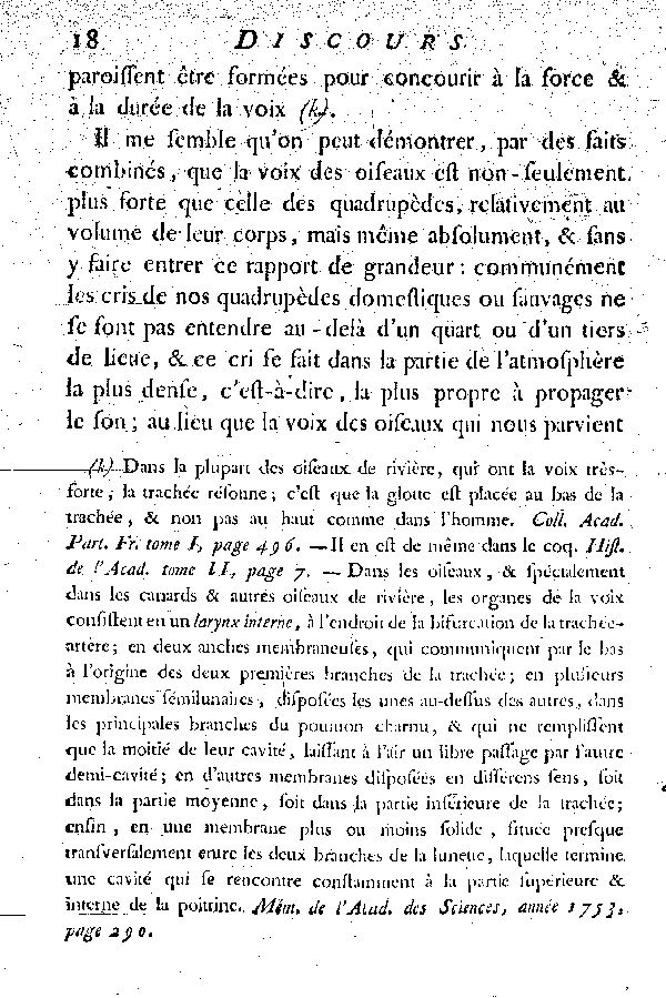 Discours sur la nature des Oiseaux.