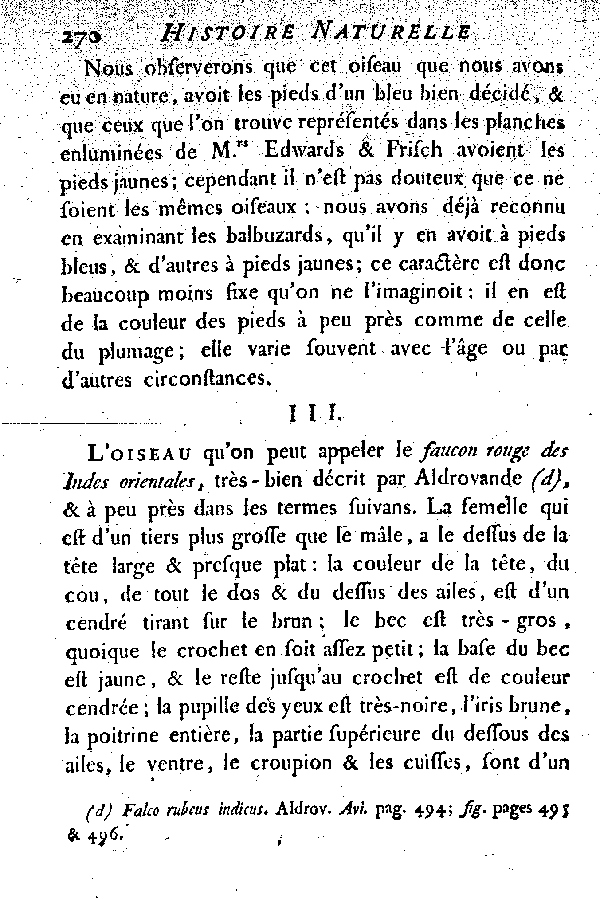 Oiseaux étrangers qui ont rapport au Gerfaut et aux Faucons