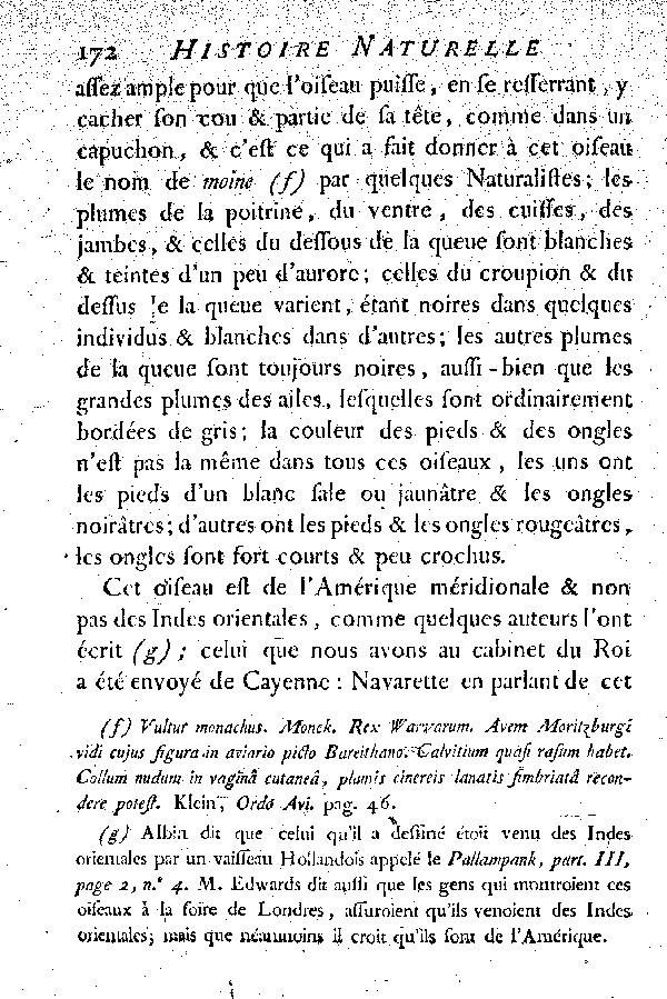 Oiseaux étrangers qui ont rapport aux Vautours