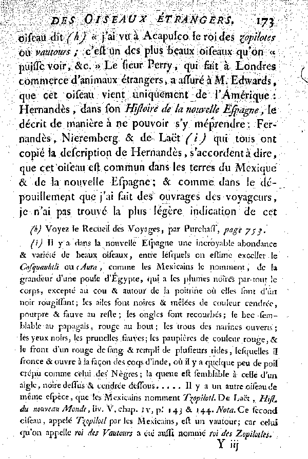 Oiseaux étrangers qui ont rapport aux Vautours