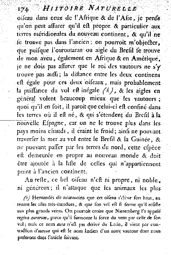 Oiseaux étrangers qui ont rapport aux Vautours