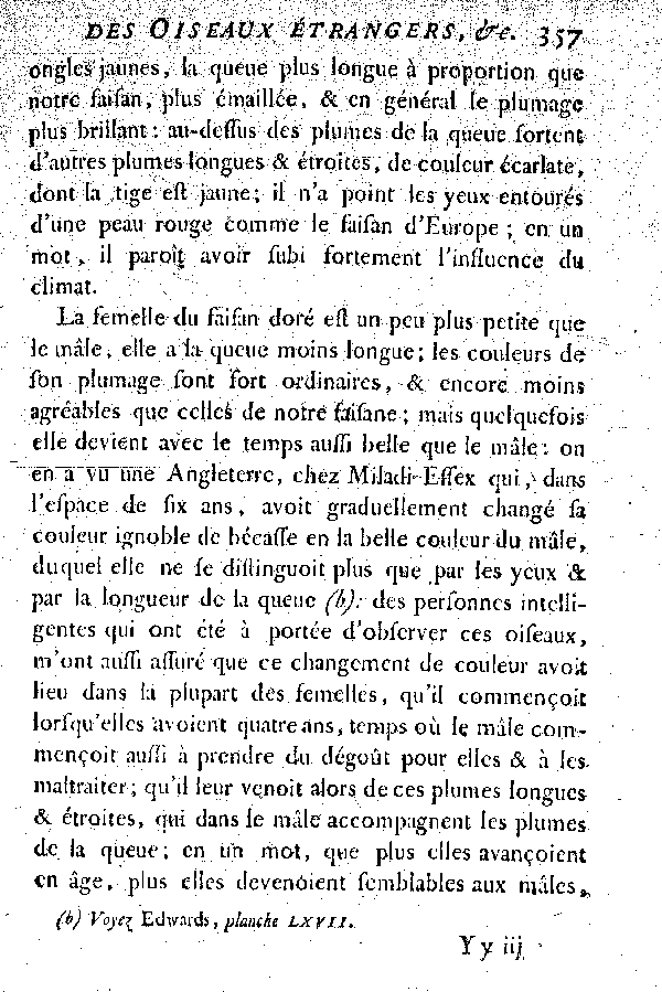 I. Le Faisan doré ou le Tricolor huppé de la Chine