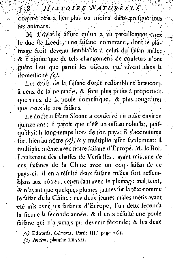 I. Le Faisan doré ou le Tricolor huppé de la Chine