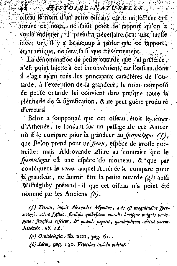 La petite Outarde, vulgairement la Canepetière