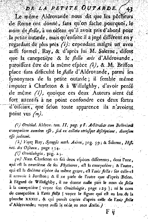 La petite Outarde, vulgairement la Canepetière