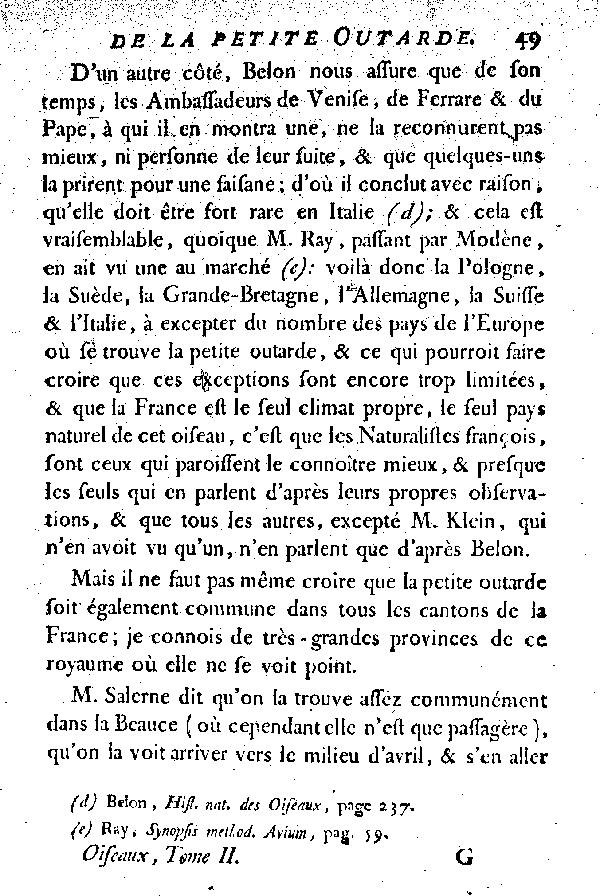 La petite Outarde, vulgairement la Canepetière