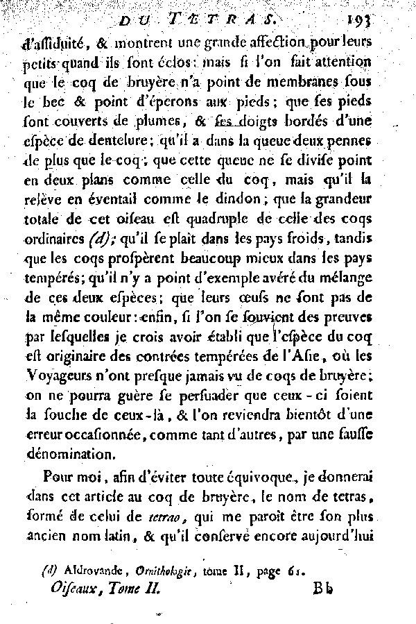 Le Tetras ou le grand Coq de bruyère