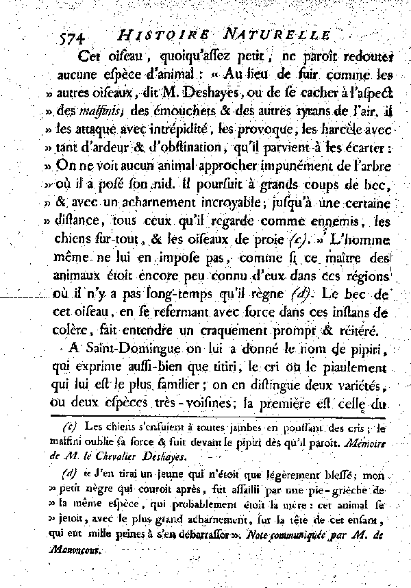 Le Titiri ou Pipiri. Première et s.