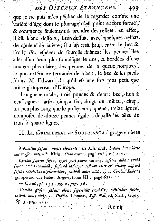 II. Le Soui-manga marron-pourpré a poitrine rouge.