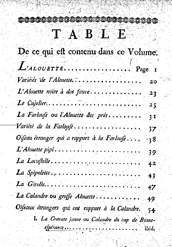 Table des matières