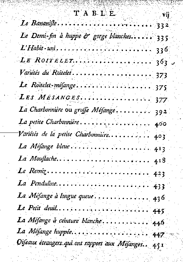 Table des matières