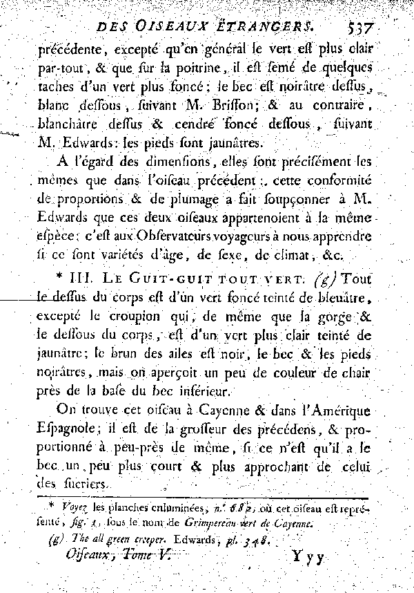 Variétés du Guit-guit vert et bleu à tête noire