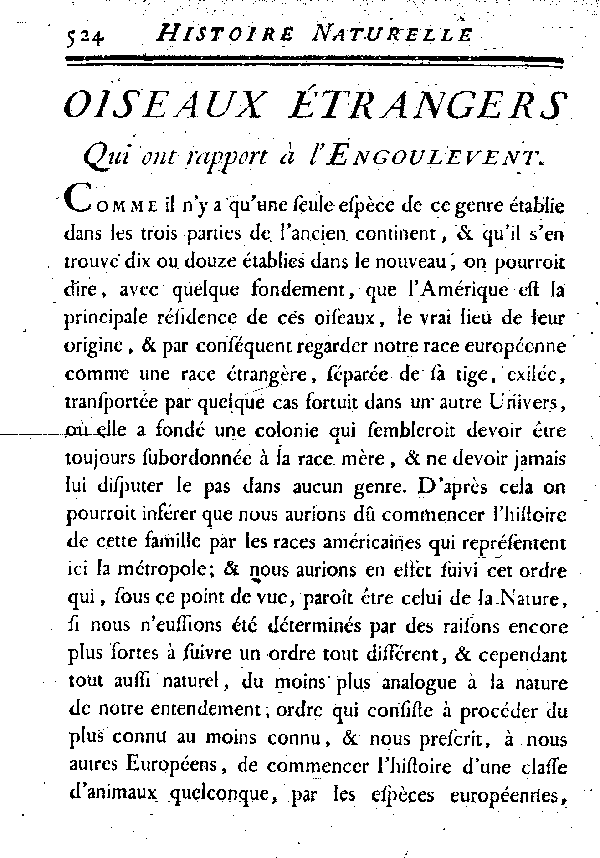 Oiseaux étrangers qui ont rapport à l'Engoulevent.