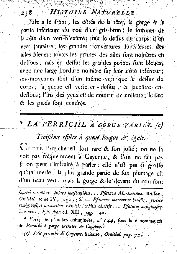 La Perriche à gorge variée. , à queue longue et égale.