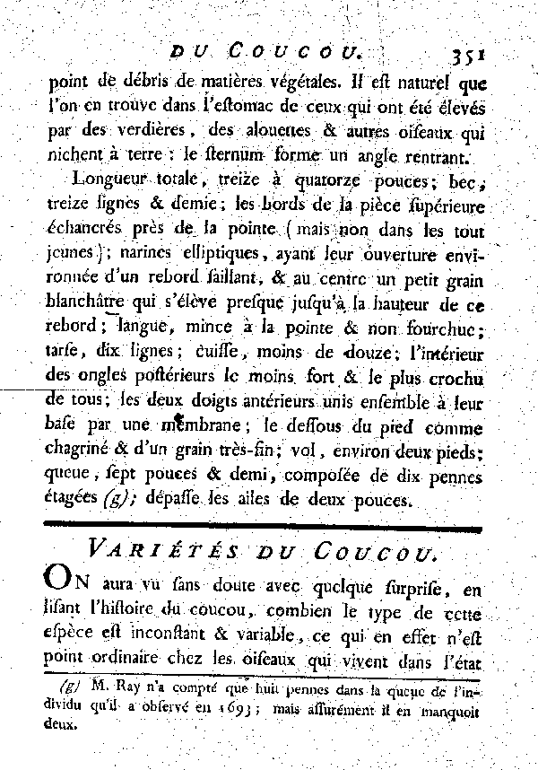 Variétés du Coucou.