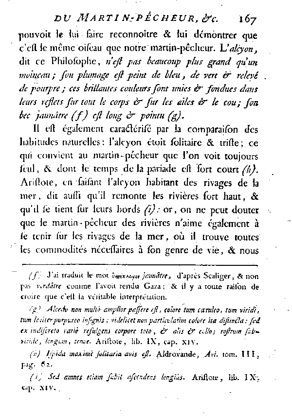 LE MARTIN-PêCHEUR ou L'ALCYON.