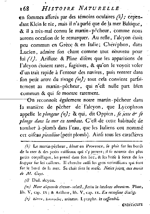 LE MARTIN-PêCHEUR ou L'ALCYON.