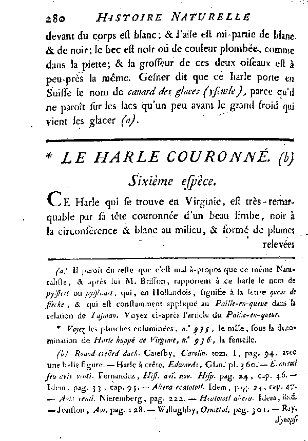 Le Harle couronné.