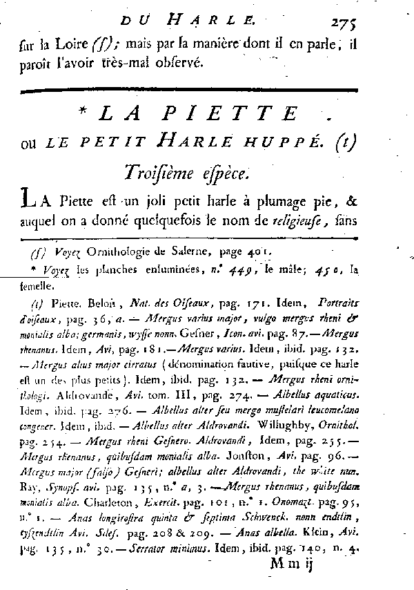 La Piette ou le petit Harle huppé.