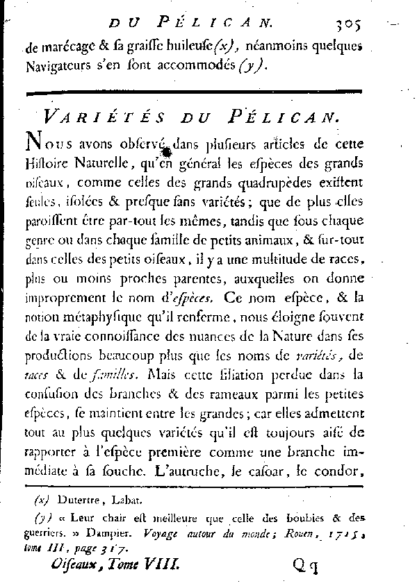 Variétés du Pélican.