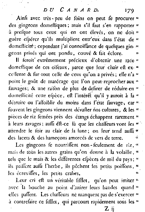 LE CANARD SIFFLEUR et LE VINCEON ou GINGEON.