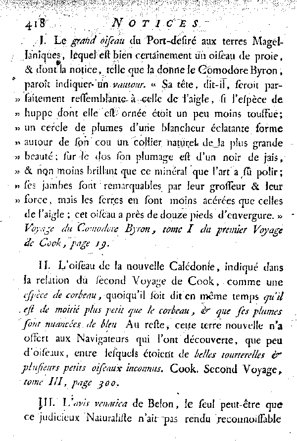 NOTICES et indications de quelques espèces d'Oiseaux incertaines ou inconnues.