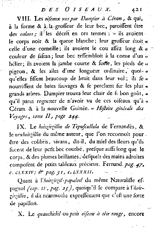 NOTICES et indications de quelques espèces d'Oiseaux incertaines ou inconnues.