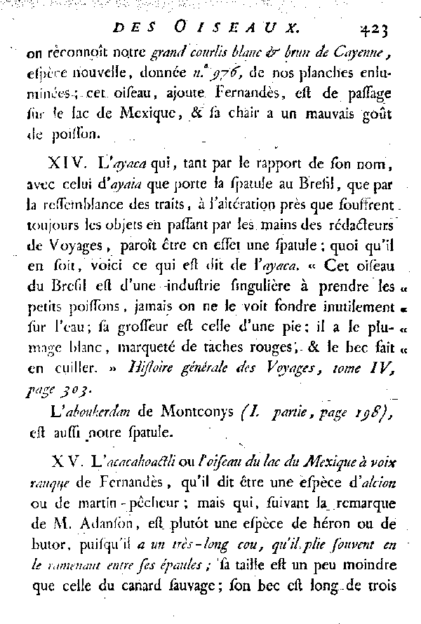 NOTICES et indications de quelques espèces d'Oiseaux incertaines ou inconnues.