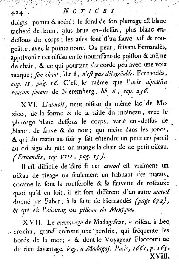 NOTICES et indications de quelques espèces d'Oiseaux incertaines ou inconnues.