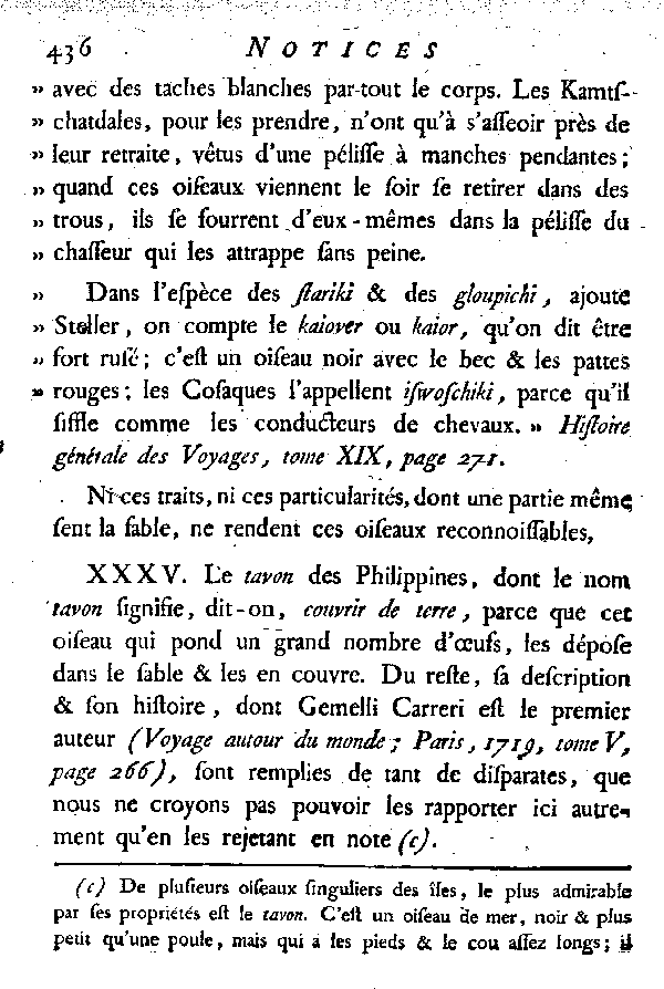 NOTICES et indications de quelques espèces d'Oiseaux incertaines ou inconnues.