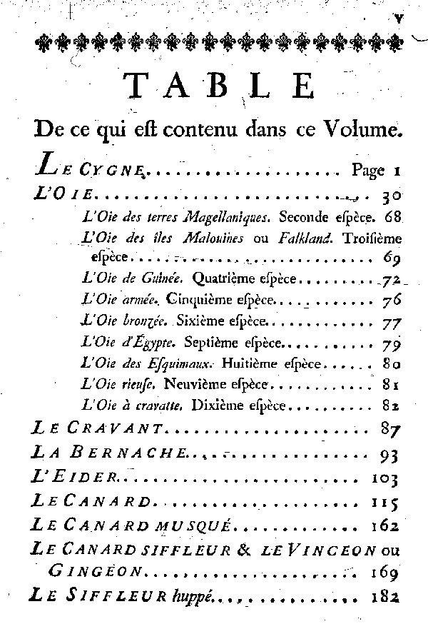 Table des matières